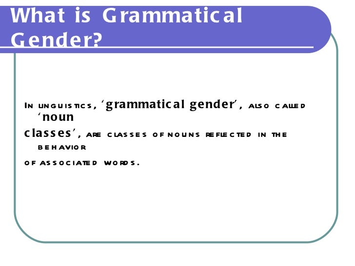 Grammatical gender
