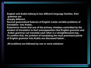 Grammatical problems in translation | PPT