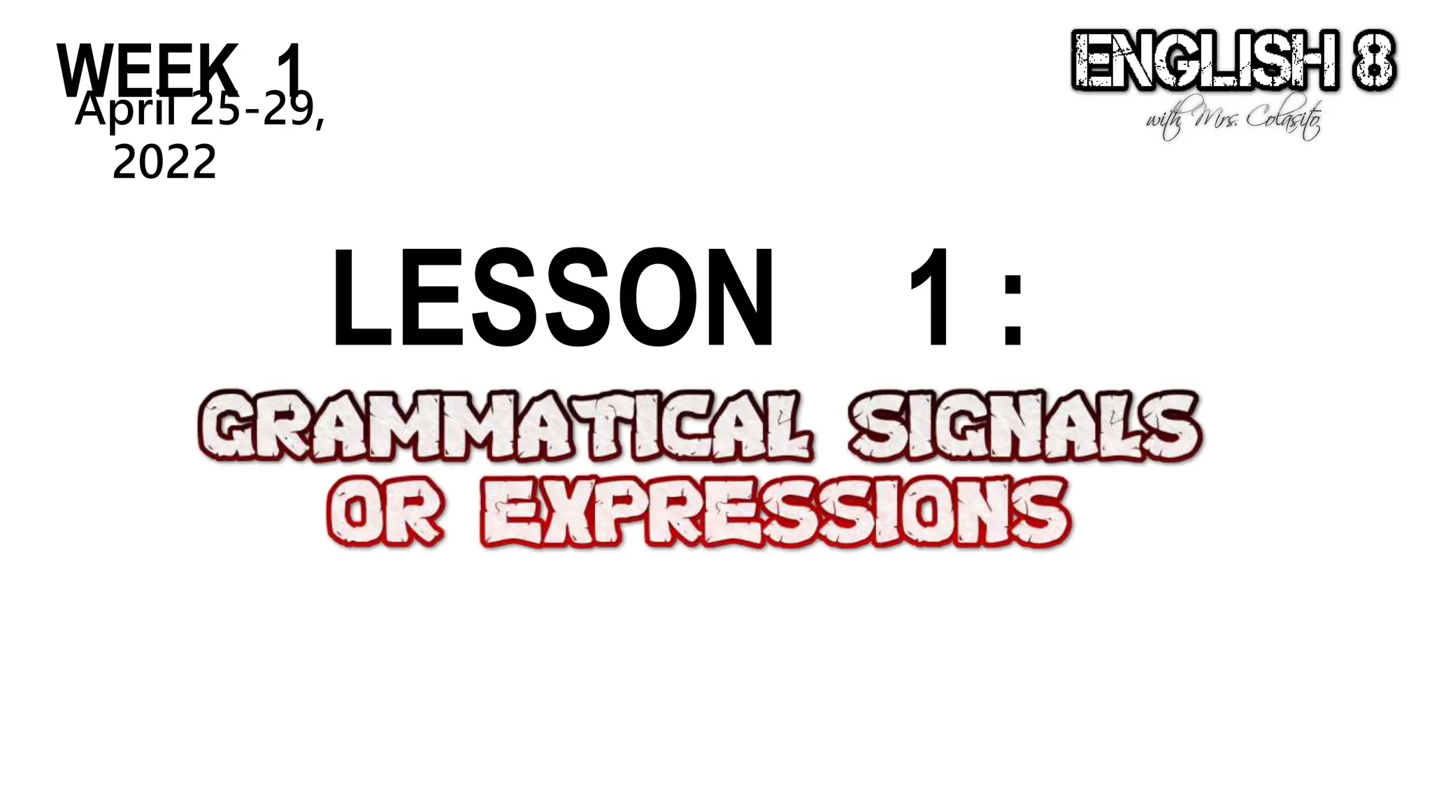 Appropriate grammatical signals or expressions | PPTX