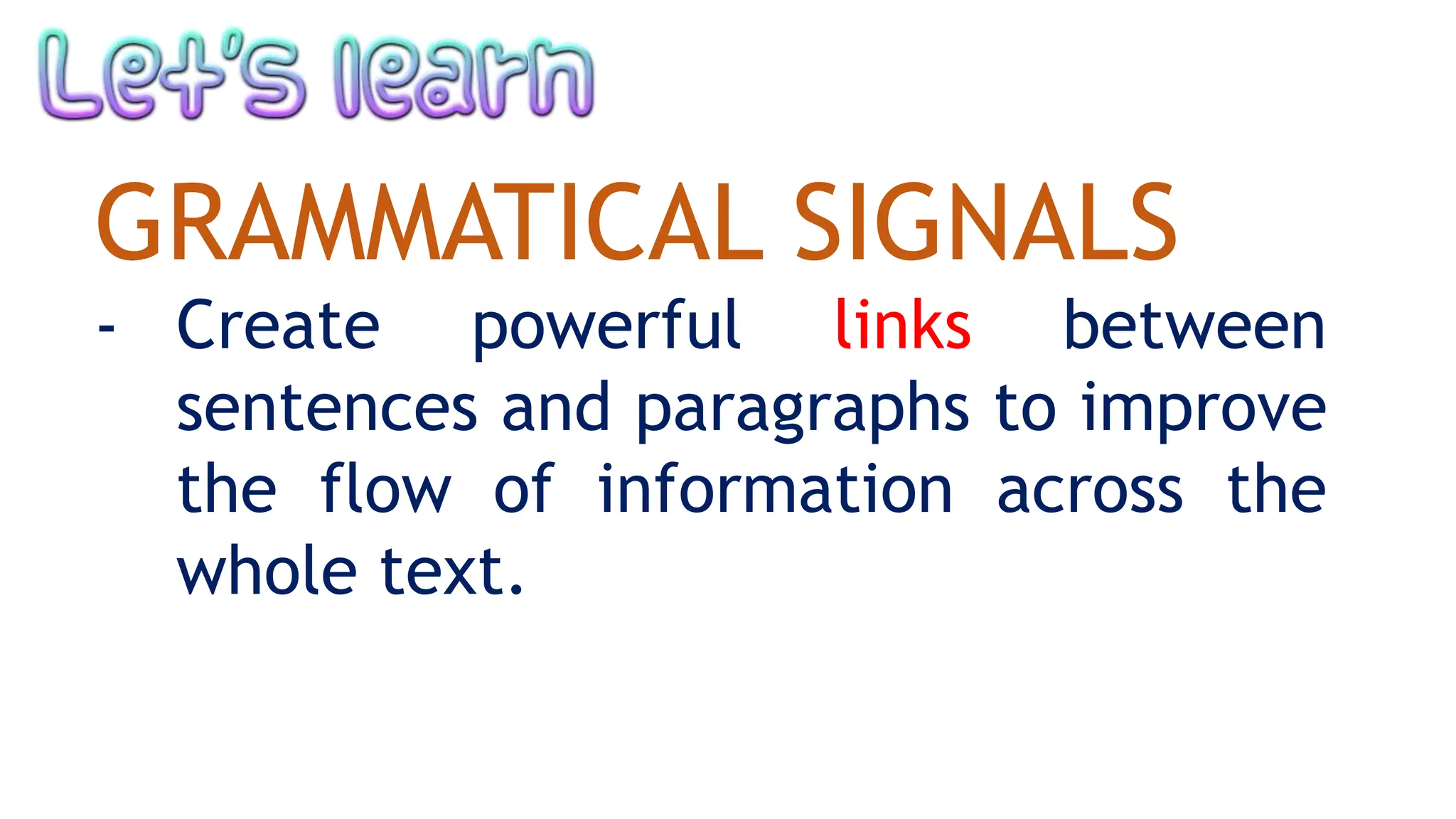 Appropriate grammatical signals or expressions | PPTX