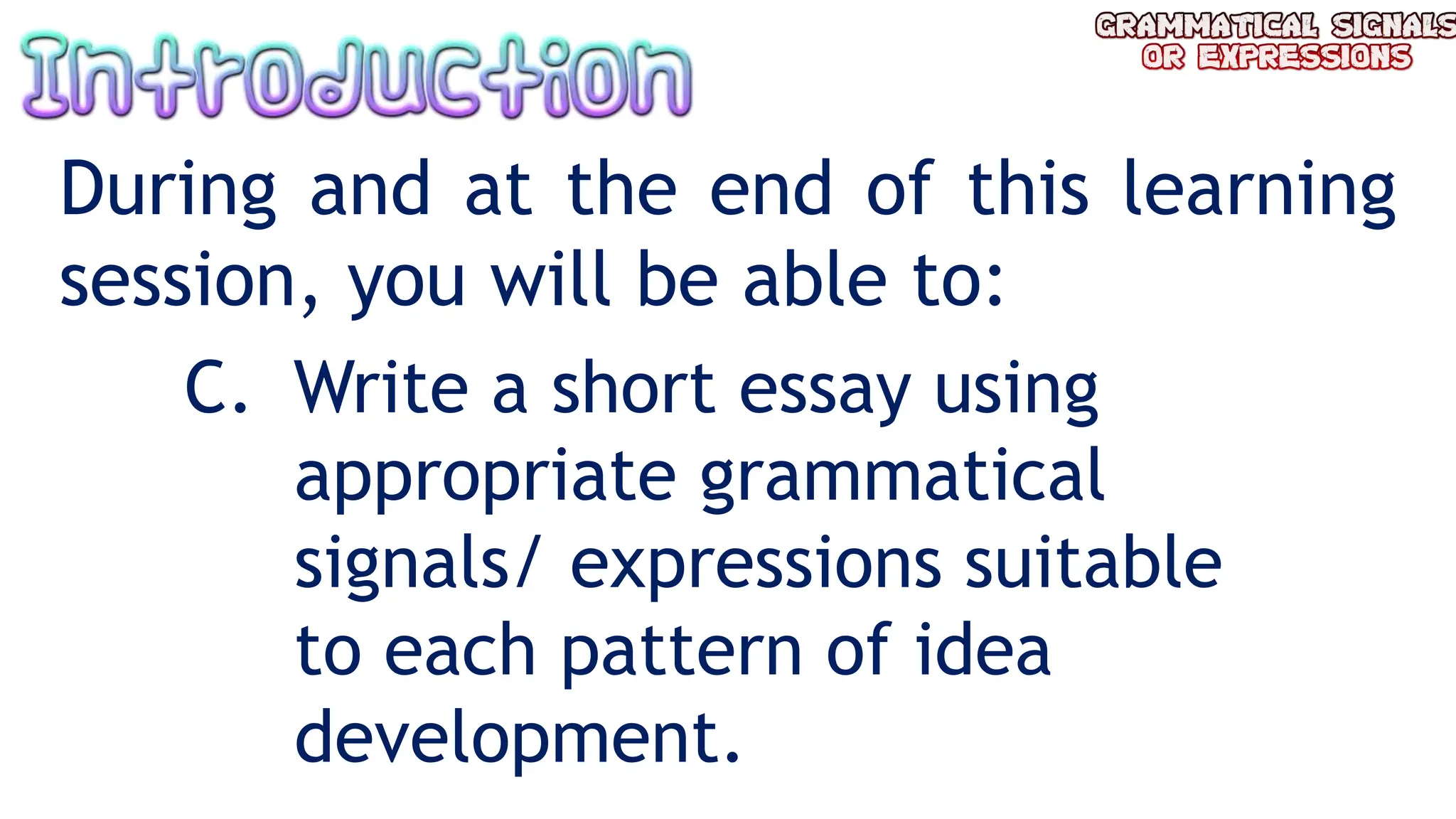 Appropriate grammatical signals or expressions | PPTX