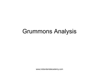Grummons Analysis
www.indiandentalacademy.com
 