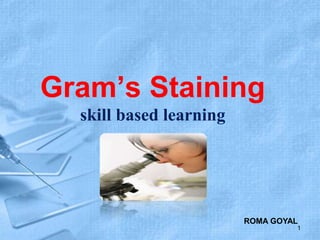 Gram’s Staining
skill based learning
ROMA GOYAL
1
 