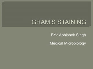BY-: Abhishek Singh
Medical Microbiology
 