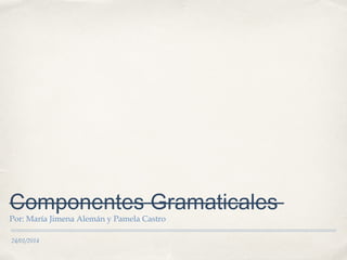 Componentes Gramaticales
Por: María Jimena Alemán y Pamela Castro
24/01/2014

 