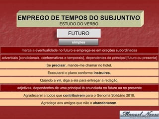 Emprego dos tempos e modos verbais do subjuntivo