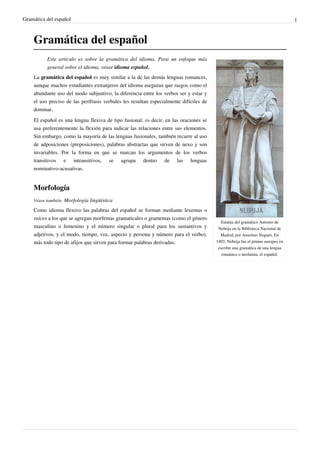 Gramática del español | PDF