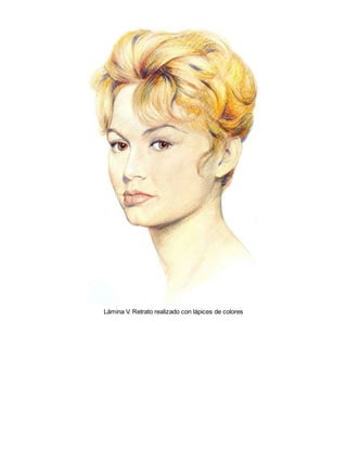 Lámina V
. Retrato realizado con lápices de colores
 