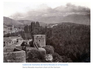 Cadena de montañas de Sierra Nevada en el horizonte. Sierra Nevada mountain chain at the horizon. 