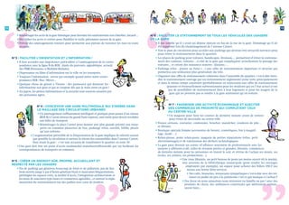 12 13
• Réaménager les accès de la gare historique pour favoriser les entrées/sorties vers Ostéobio, Arcueil ...
• Multiplier les accès et sorties pour fluidifier le trafic piétonnier autour de la gare.
• Prévoir des aménagements routiers pour permettre aux piétons de traverser les rues en toute
sécurité.
N°3 : Faciliter l’orientation et l’information !
• Il faut accorder une importance particulière à l’aménagement de la corres-
pondance avec la ligne B du RER : durée du parcours, signalétique, accueil
des PMR (Personnes à Mobilité Réduite).
• Diaporamas ou films d’information sur la ville ou les transports.
• Toujours l’information : savoir par exemple quand arrive notre corres-
pondance RER / Bus / Metro...
• Quelque chose de génial à Vienne : des panneaux qui donnent les
informations aux gens et qui se coupent dès que le train entre en gare !
• Au Japon, les petites informations et la sécurité sont souvent assurées par
des personnes âgées.
N°4 : Concevoir une gare multimodale qui s’insère dans
le maillage des circulations urbaines
• Un aménagement suffisamment intelligent et pratique pour passer d’un réseau
(RER B) à l’autre (réseau du grand Paris express), sans sortir pour devoir revalider
son billet de transport.
• Réaménager la place Carnot pour donner une plus grande priorité aux trans-
ports en commun (dessertes de bus, parkings vélos, autolib, Vélib), plutôt
qu’aux voitures.
• L’augmentation prévisible de la fréquentation de la gare implique de ralentir autant
que possible la circulation et surtout la vitesse des automobiles dans l’avenue Carnot,
bien avant la gare ; c’est une occasion de transformer le quartier en zone 30.
• Une gare doit être un point d’accès multimodal (train/bus/velib/autolib par ex) facilitant les
correspondances de transports en commun.
N°5 : Créer un endroit sûr, propre, accueillant et
respecté par les usagers
• Pas de parking qui générera beaucoup de bruit et de pollution, pas de fast
food ouverts jusqu’à pas d’heure générant bruit et mauvaises fréquentations,
privilégier les espaces verts, la facilité d’accès, l’intégration architecturale et
les lieux de rencontre type bancs et commerces agréables...et surtout la régle-
mentation du stationnement rue des jardins avec carte de résident.
N°6 : Faciliter le stationnement de tous les véhicules des usagers
de la gare
• Il me semble qu’il y avait un dépose minute en bas de la rue de la gare. Dommage qu’il ait
été supprimé lors du réaménagement de l’avenue Carnot.
• Voir le plan de circulation pour accéder aux parkings qui devront être attractifs (services prix)
pour éviter le stationnement dans le quartier.
• Les places de parking pour voitures, handicapés, livraison,... permettent d’éviter le stationne-
ment des camions, voitures ...à côté de la gare qui compliquent actuellement le passage des
voitures... et créent des nuisances sonores : klaxons, ...
• Parkings vélos : penser au futur (…) une offre de stationnement important et sécurisé qui
permettra une utilisation plus généralisée du vélo.
• Organiser une offre de stationnement cohérente dans l’ensemble du quartier, c’est-à-dire inter-
dire le stationnement sauvage par un stationnement règlementé (zone verte principalement)
et dans le même temps construire (probablement en souterrain) une offre de stationnement
(payante et éventuellement subventionnée) pour les résidents qui en l’état actuel n’ont
pas de possibilités de stationnement liées à leur logement et pour les usagers de la
gare qui ne peuvent pas se rendre à la gare autrement qu’en voiture.
N°7 : Favoriser une activité économique et susciter
des commerces de proximité qui complètent ceux
du Centre-Ville
• Un magasin pour faire les courses de dernière minute avant de rentrer
pour éviter de descendre au centre-ville
• Pensez artisans, couturier, cordonnier, boucher, maraîcher, vendeurs de pile…
et libraire.
• Boutique spéciale femme (accessoires de beauté, cosmétiques, bar à maquil-
lage, mode …)
• Relais-presse, point relais-poste, magasin de petites réparations (vélos, petit
électroménager) et de valorisation des déchets technologiques.
• La gare peut devenir un centre «d’affaires» rencontre de professionnels avec les
moyens y afférents (café, salles de réunion petites et grandes, librairie, commerces
de dernière minute pour les personnes en transit le soir, et vitrine de Cachan ses atouts, ses
écoles, ses artistes, ses productions…).
• Une vraie librairie, un petit bureau de poste (au moins ouvert tôt le matin),
une antenne de la bibliothèque municipale (pour rendre les ouvrages
empruntés par exemple), un espace pour acheter des billets SNCF (au
moins une borne libre-service).
• Des cafés, brasseries, restaurants sympathiques c’est-à-dire avec des ter-
rasses ou jardin un peu à la parisienne c’est ce qui manque à Cachan !!
• Des lieux où nous aimerions nous retrouver en famille ou pas ! avec des
produits de choix, des ambiances conviviales qui mêleraient culture,
savoir faire...
 