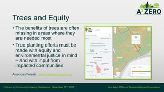 Ann Arbor Office of Sustainability and Innovations
Trees and Equity
Partners in Community Forestry Conference | November 1...