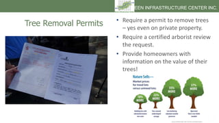 GREEN INFRASTRUCTURE CENTER INC.
Tree Removal Permits • Require a permit to remove trees
– yes even on private property.
•...