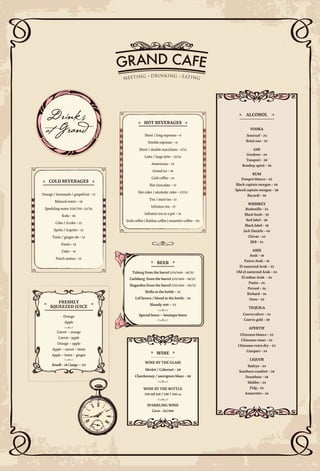 Grand cafe english menu
