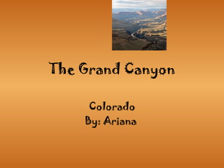 The Grand Canyon   Colorado By: Ariana  