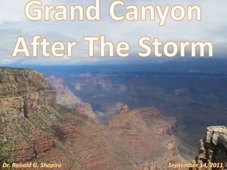 Grand Canyon After The Storm Dr. Ronald G. Shapiro September 14, 2011 