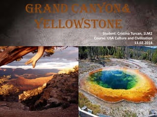 Grand canyon&
yEllowstone
Student: Cristina Turcan, 1LM2
Course: USA Culture and Civilization
13.02.2014

 