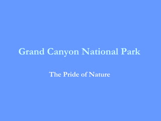 Grand Canyon National Park   The Pride of Nature   