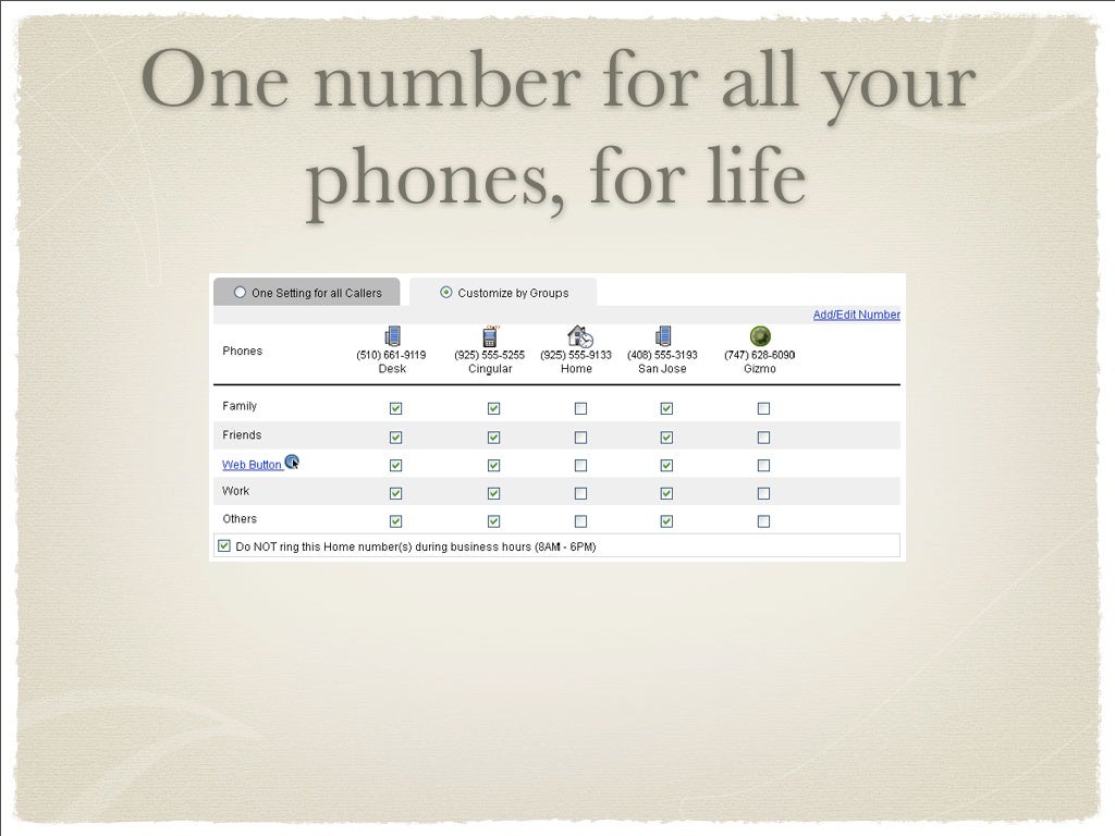 One number for all your