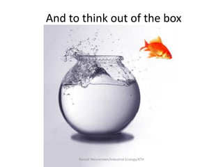 And to think out of the box




      Ronald Wennersten/Industrial Ecology/KTH
 