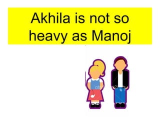 Akhila is not so
heavy as Manoj
 