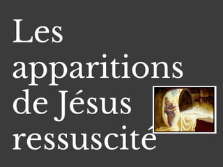 Les
apparitions
de Jésus
ressuscité
 
