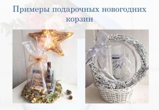 Примеры подарочных новогодних
корзин
 