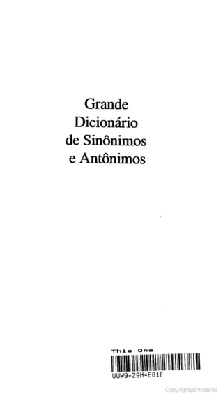 Grande Dicionario de Sinonimos e Antonimos PDF