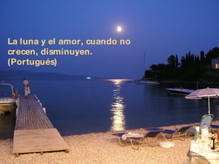 La luna y el amor, cuando no crecen, disminuyen. (Portugués) 