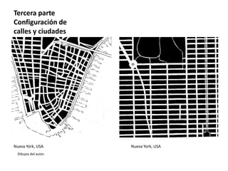 Dibujos del autor.
Nueva York, USA Nueva York, USA
Tercera parte
Configuración de
calles y ciudades
 