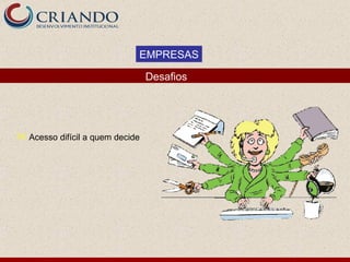 EMPRESAS

                                 Desafios




 Acesso difícil a quem decide
 