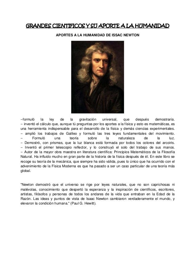 Grandes cientificos y su aporte a la humanidad