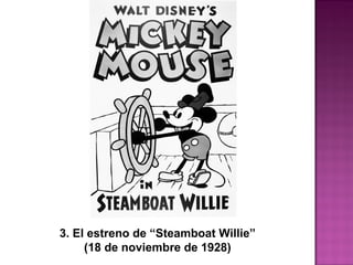 3. El estreno de “Steamboat Willie”
(18 de noviembre de 1928)
 