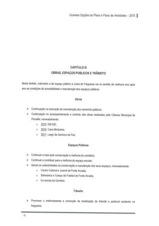 Grandes Opções do Plano e Plano de Actividades 2015