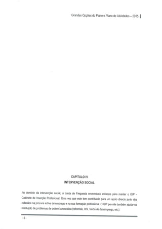 Grandes Opções do Plano e Plano de Actividades 2015