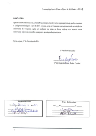 Grandes Opções do Plano e Plano de Actividades 2015