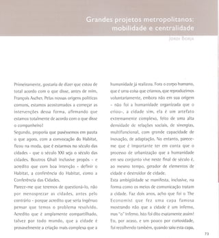 Jordi Borja - Grandes Projetos de mobilidade e centralidadede 