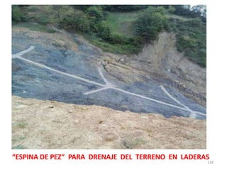 128
“ESPINA DE PEZ” PARA DRENAJE DEL TERRENO EN LADERAS
 