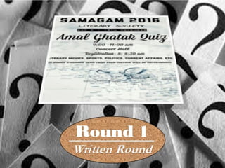 Amal Ghatak Memorial Quiz 