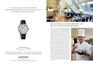 7
Kulinarische Reise ins Land der aufgehenden Sonne
Restaurant Unkai feiert 20-jähriges Jubiläum
20 Jahre sind seit der Eröffnung unseres japanischen Restaurants
Unkai vergangen. Zeit dies zu feiern und gleichzeitig ein wenig
zurück zu schauen. Viele Gäste aus dem In- und Ausland konnten
seitdem begrüßt werden. Darunter waren beispielsweise H.R.H.
Prince Takamado von Japan, der als Mitglied des Japanischen
Kaiserhauses Rang 7 in der Thronfolge einnahm, die vielfach
ausgezeichnete Sängerin und Schauspielerin Yoshiko Ishida
und der Dirigent Hiroyuki Iwaki, der 30 Jahre lang die Oper
von Melbourne leitete. Das runde Jubiläum wird am 30. Januar
gebührend gefeiert. Chefkoch Masahiro Yamada freut sich
auf diesen Abend mit Ihnen. Schon im Alter von vier Jahren
begann er in der Küche seiner Mutter zu kochen. Professionelle
Erfahrungen sammelte er nach seiner Kochausbildung zehn
Jahre lang im Benkei, einem Restaurant der Nikko Hotel
Gruppe in Fukuoka. Dort kochte der heute 34-Jährige vor allem
traditionelle japanische Gerichte, die im Restaurant und für
Veranstaltungen außer Haus angeboten wurden. Heute fasziniert
den in der südjapanischen Millionenstadt Fukuoka geborenen
Küchenchef vor allem das harmonische Zusammenspiel
proteinreicher, fett- und salzhaltiger Zutaten. Seine Küche ist
geprägt durch die Verwendung saisonaler Produkte sowie
die kreative Verbindung von fernöstlichen Elementen. Zu den
Lieblingsgerichten des Japaners zählen Dong, eine Schale
mit Reis, Lachs oder Hühnerfleisch und Miso Suppen. Sein
größtes Ziel ist die Erkochung eines Michelin Sterns, was für ein
japanisches Restaurant in Europa eine absolute Sensation wäre.
Fans der japanischen Küche und solche, die es noch werden
wollen, nehmen wir an unserem Jubiläumsabend gerne mit auf
eine Reise ins Land des Lächelns. Bei einem Fünf-Gang Menü
mit korrespondierenden Getränken und einer Sakeverkostung
genießen Sie zudem ein japanisches Unterhaltungsprogramm
zum Preis von insgesamt 135 Euro. Reservieren können Sie
direkt im Restaurant Unkai oder bei Frau Sonja Chadim unter
Telefon +43 (0)1-515 80 1845 oder per Email unter schadim@
jjwhotels.com.
 