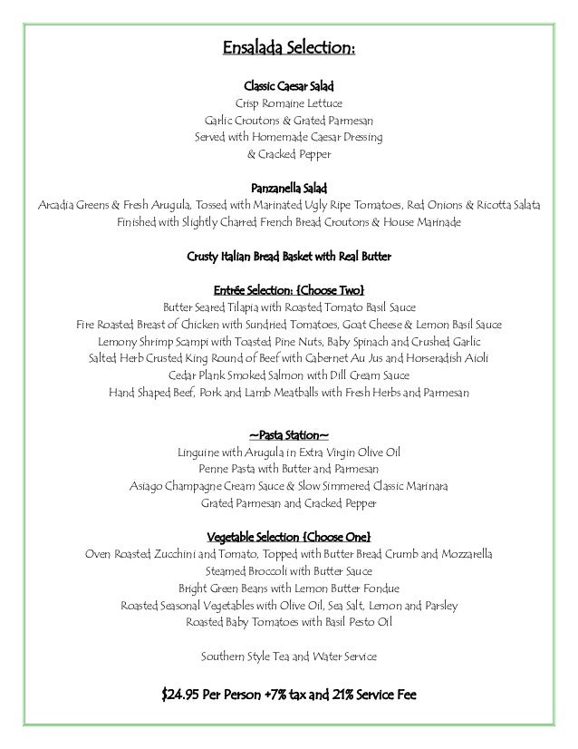 Grand Italian Wedding Reception Menu- Jacksonville Caterer and Event … Who doesnt just love melty cheese
