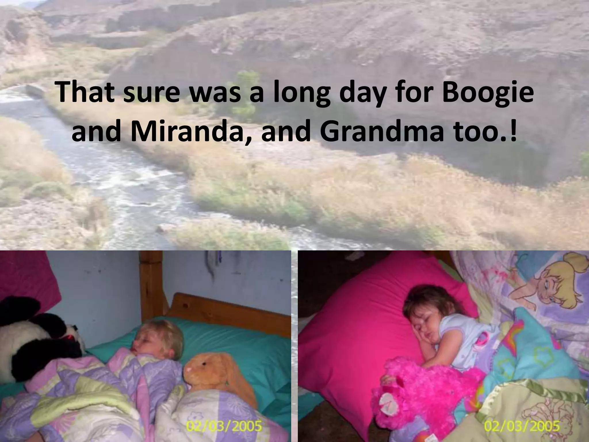 That sure was a long day for Boogie and Miranda, and Grandma too.!