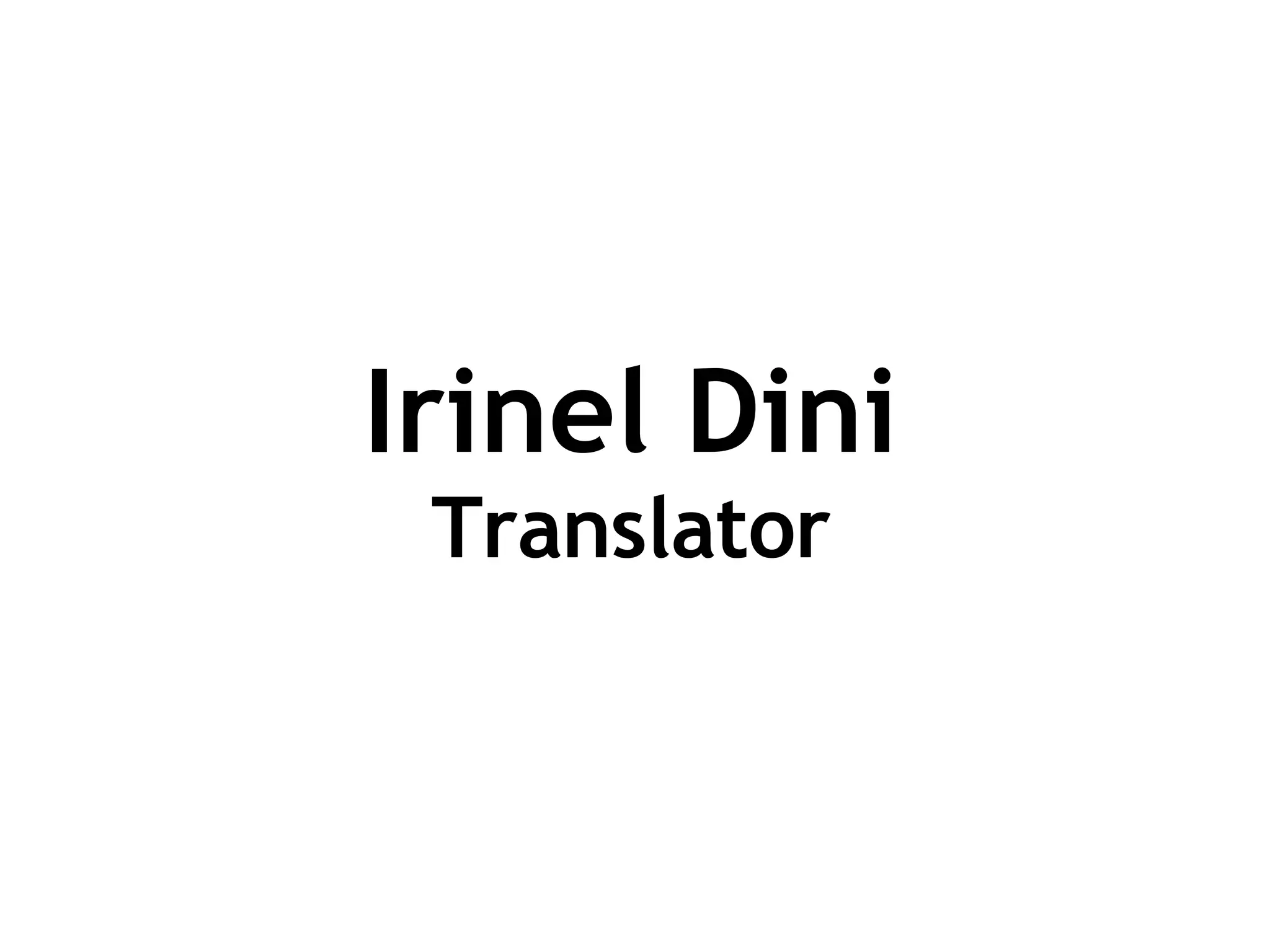 Irinel Dini Translator 