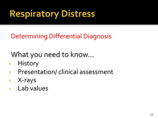 Determining Differential Diagnosis
What you need to know…
History•
•
•
Presentation/
X-rays
Lab values
clinical assessment
•
18
 