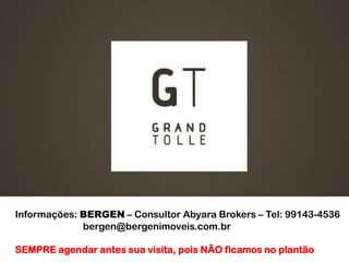 Informações: BERGEN – Consultor Imobiliário – Tel: 99143-4536
bergen@bergenimoveis.com.br
www.bergenimoveis.com.br
SEMPRE agendar antes sua visita, pois NÃO ficamos no plantão
 