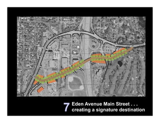 Eden Avenue Main Street . . .
7   creating a signature destination
 