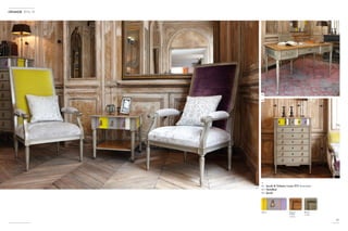 01
02
03
67
2014-15
-01 Jacob & Voltaire Louis XVI Armchairs
02 Stendhal
03 Jacob
Meriser
Ambré
T M12
Bronze
T 790
Almée
 