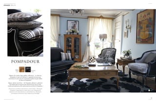 p 41
Elégance des courbes, lignes galbées, raffinement… la collection
Pompadour revisite avec féminité et originalité les formes qui
caractérisent le style Louis XV. Incarnation parfaite du goût raffiné
de Mme de Pompadour !
Elegant, refined, curved lines… the Pompadour collection is a feminine
and original take on the forms that characterise the Louis XV style.
A perfect personification of the sophisticated taste of Mme de Pompadour !
Элегантность изгибов и изысканность гнутых линий... Коллекция
Pompadour представляет в новом свете стиль Людовика XV,
превнося в него женственность и оригинальность. Идеальное
воплощение утонченного вкуса маркизы де Помпадур!
87
2014-15
POMPADOUR
­­­-
Merisier
Naturel
T M11
Noir Ébène
T 900
 