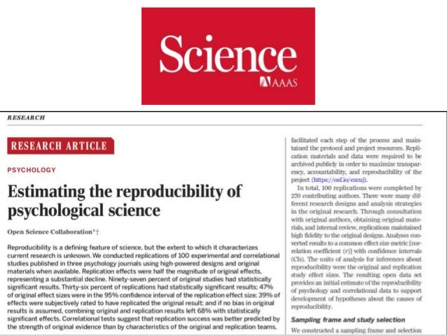 The Reproducibility Crisis in Psychological Science One