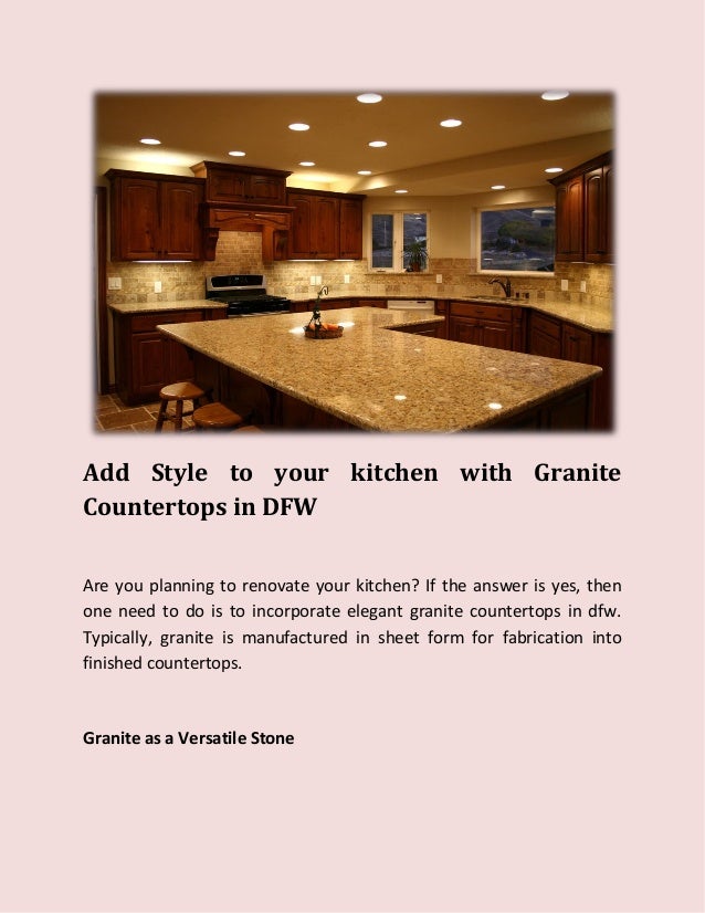 Add Style To Your Kitchen With Granite Countertops In Dfw