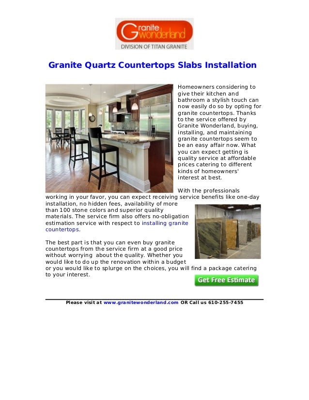 Granite Quartz Countertops Slabs Installation